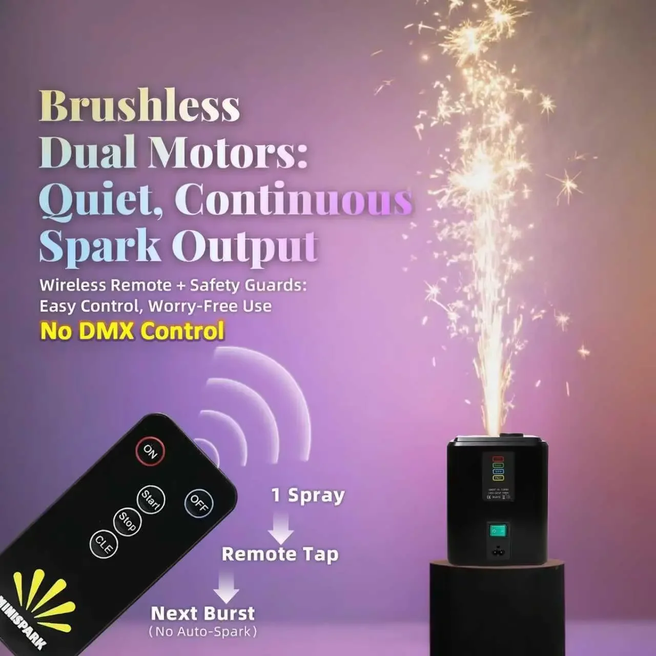 قطعتان من آلة الشرارة الباردة الصغيرة، جهاز FX محمول مع قطع أمان تلقائي، (وحدةان سوداء + 10 قطع مستهلكات 50 جرام) #3