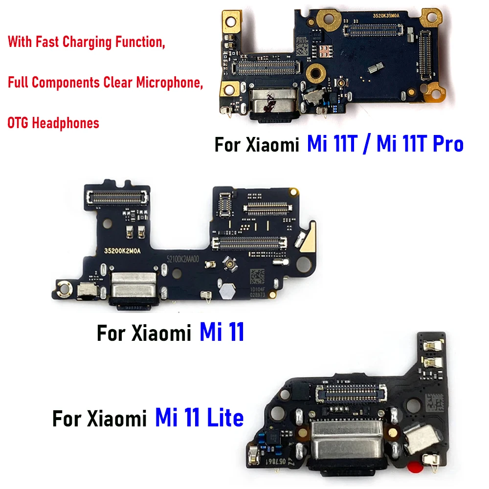 

Новый тестированный USB-порт для зарядки, зарядная плата, розетка, док-разъем с микрофоном, гибкий кабель для Xiaomi Mi 11 Lite 11T Pro