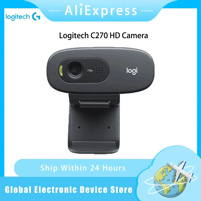 

Original Logitech C270 HD Camera USB Computer Laptop Desktop Camera Video Conference Camera with Microphone Plug and Play