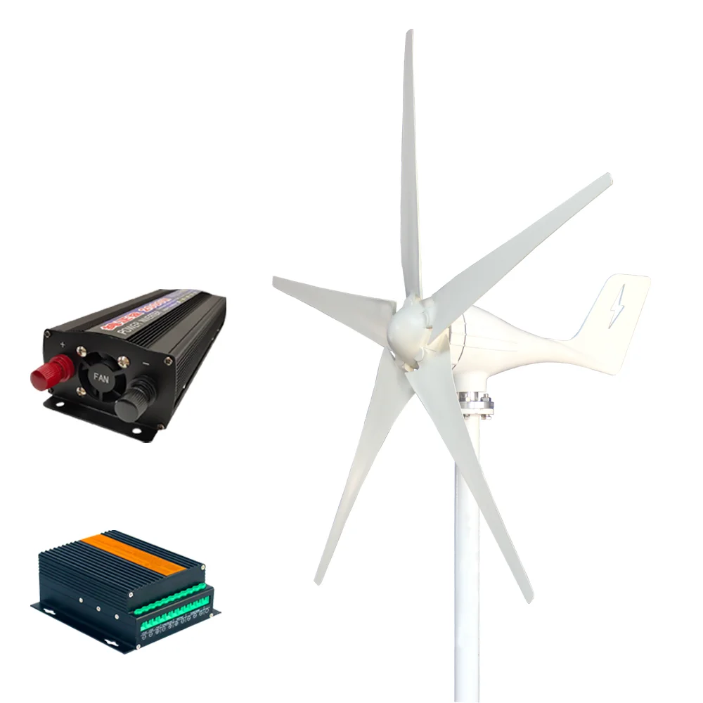 Eu Certified  Wind Turbine 3000w Small Windmill MPPT Controller Low Noise Family Street Lamp Small Workshop