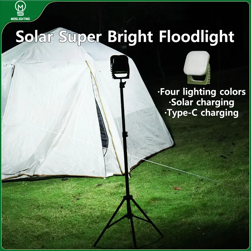 MOSLIGHTING Solar Outdoor Camping Light Multifunctional USB Charging Tent Lantern LED Bracket Light Emergency Battery Flashlight