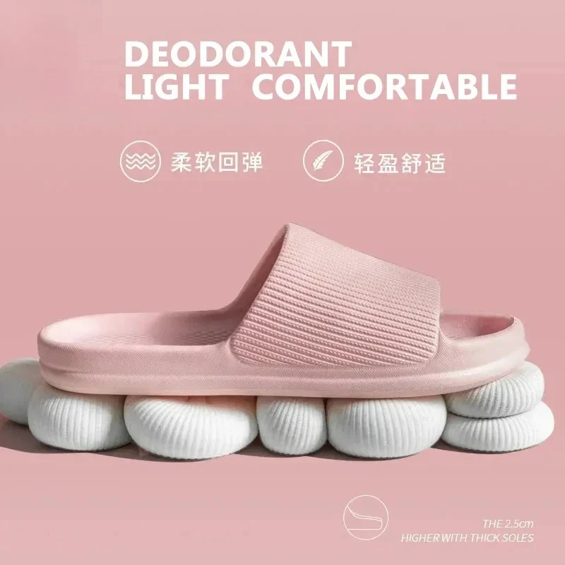 Youpin Fashion Sandals Men's Women's Anti-Slip Wear-Resistant EVA Thick Sole Comfortable Home Slippers Bathroom Bath Flip-Flops view 2