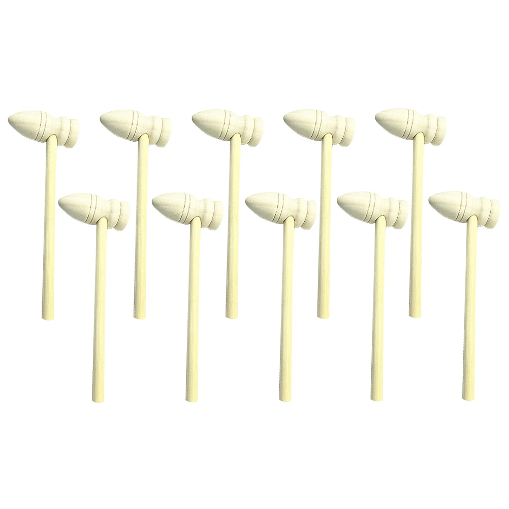 1Set Solid Wooden Mini Hammer Creative DIY Accessories Children Small Wood Mallet Kid Tool Compact Crab Mallet
