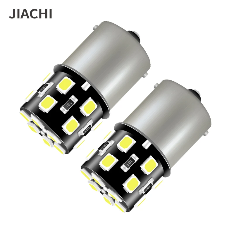 100PCS Bau15s 1156 Ba15s Auto Car Led Bulb Light Py21w P21w Reverse Singal Tail Brake Lamps Cool White 2835chip 18smd 12v