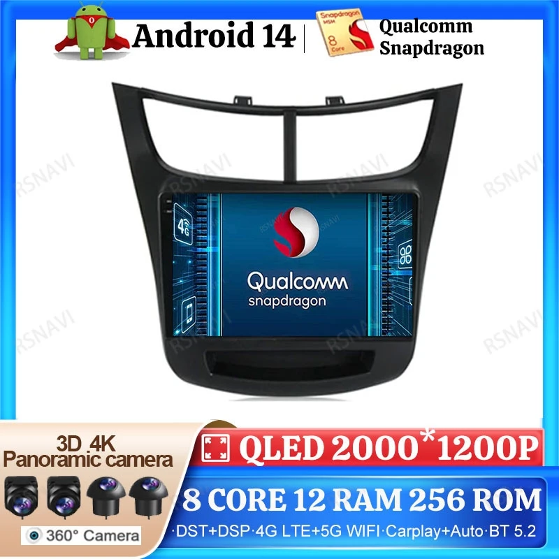 

Автомобильное радио Android 14, для Chevrolet Sail Aveo 2015 2016 2017 2018 2019 DVD GPS 5G WIFI, головное устройство 2DIN BT 4G LTE Viedo Player DSP