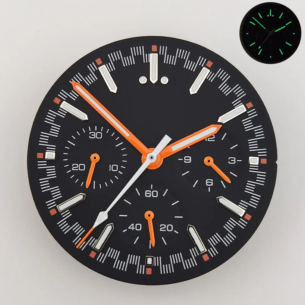 VK63 Dial VK63 Panda Dial Custom Logo Chronograph Electronic Multifunctio Luminous Dial VK63 Hands Suitable For VK63 Movement