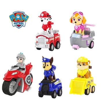 Patrulha pata filhote de cachorro patrulha patrol canina brinquedos figuras de ação capitão ryder modelo perseguição skye marshall veículo carro crianças brinquedo presentes