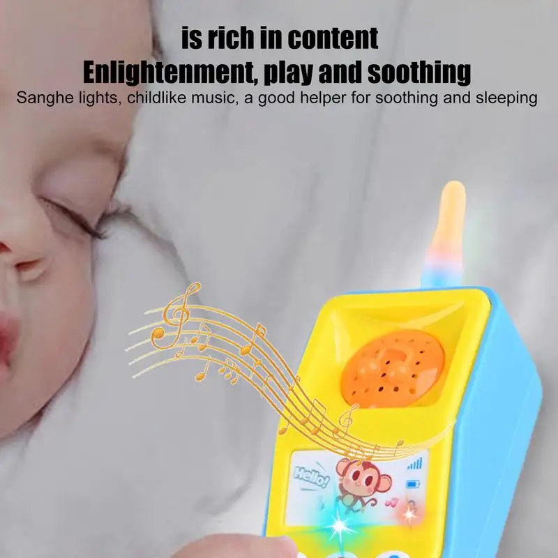 Kids Phone Toy Fun Musical Toy Vintage Fake Phone Toy Educational Call & Chat Learning Play Phone Light Sound Effects