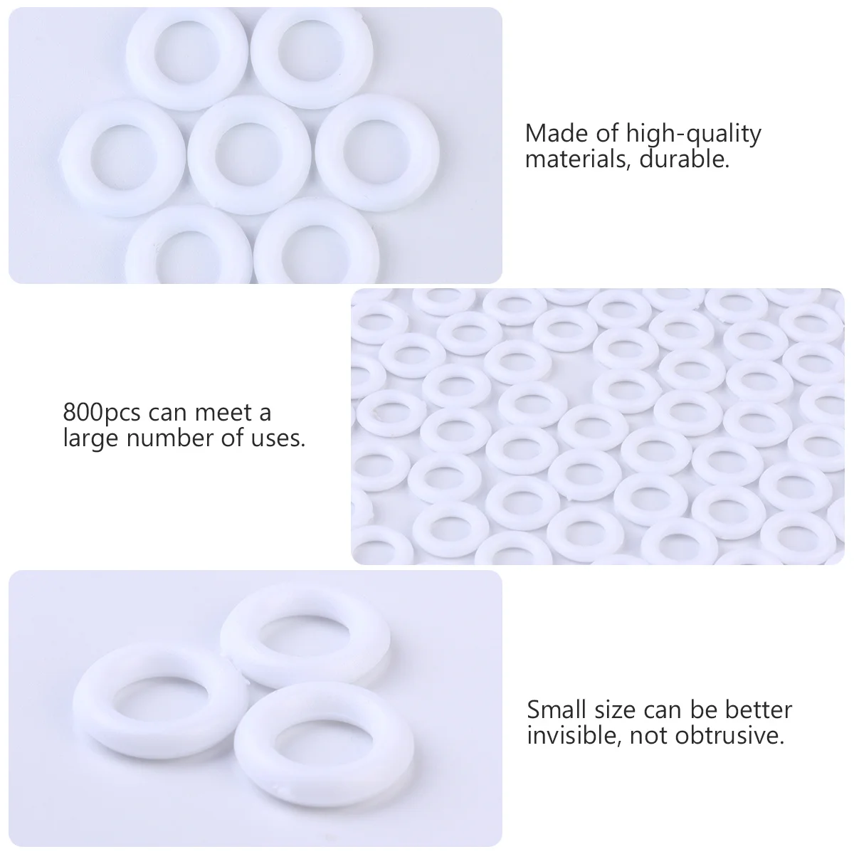 

800Pcs Strong Curtain Rings Contemporary Style Decor Accessory Smoothly Sliding Roman Rings Folding Curtain Circles