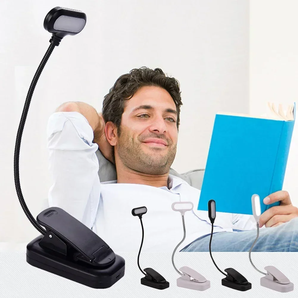 LED Book Light Reading Light White Daylight Portable Flexible Easy Clip Night Reading Lamp Bedroom Reading