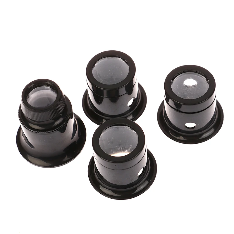 5x/10/15x/20x ساعة مجموعة أدوات إصلاح المجوهرات العدسة المكبر المكبر الزجاج الساعاتي أدوات 4 قطعة/المجموعة العين العدسة المكبرات