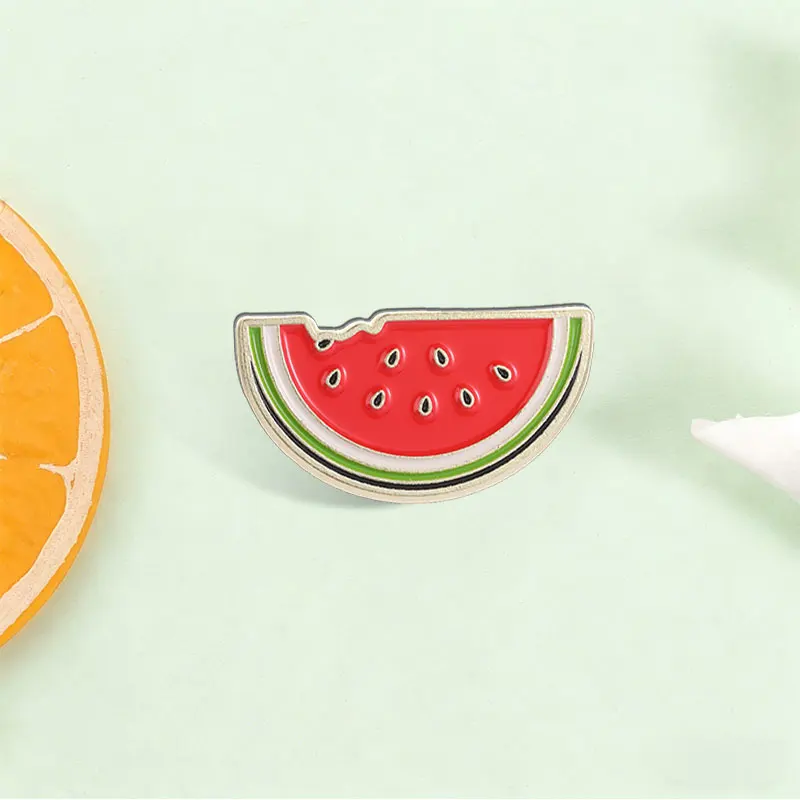 Fruits Watermelon Enamel Pins World Peace Freedom Resist Cultural Symbol Brooches Lapel Badges Clothes Jewelry Gift for Friends