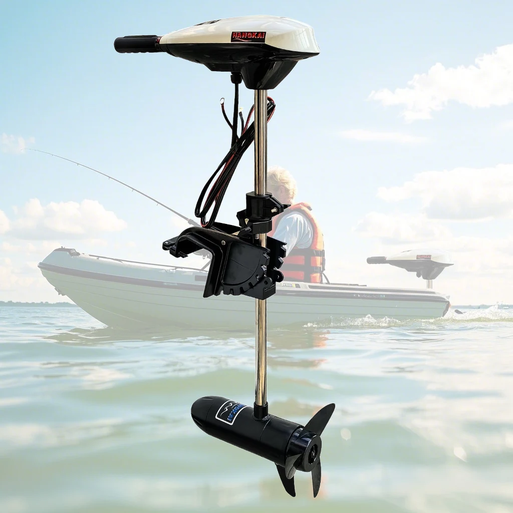 Electric Outboard Motor Foldable 55lbs 65lbs Electric Trolling Motor Stainless Steel Shaft Boat Engine Outboard Motor