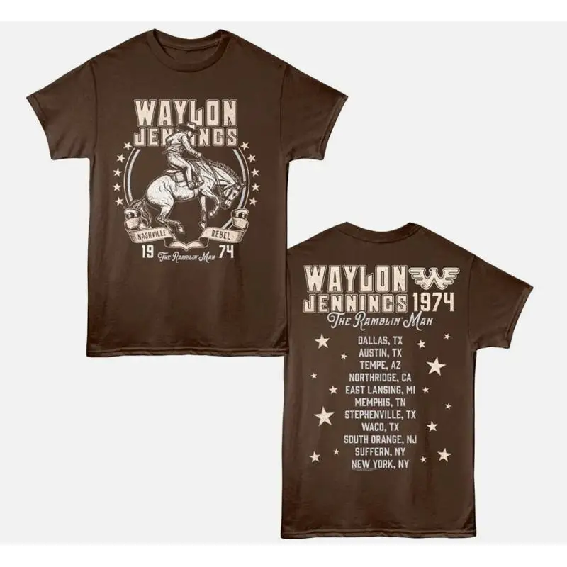 

Мужская футболка Waylon Jennings Ramblin Man Tour 1974,