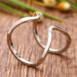 New Fashion Simple Irregular Rings Ethnic Style Finger Party Accessories Gifts Vintage Silver Color Knuckle Ring for Men Women