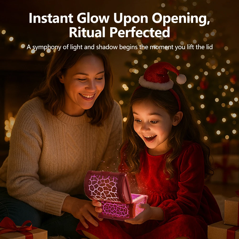 Galaxy Atmosphere Projector Night Light 7 Colors Treasure Chest Ambient Lighting Projector With Remote Dimmable Light