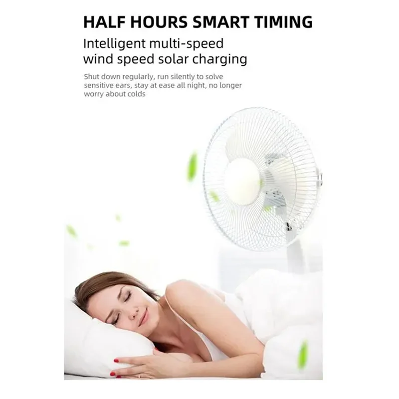 

ABKL-Вентилятор охлаждающего воздуха для домашнего офиса, электрический вентилятор на солнечной энергии, 12 дюймов, перезаряжаемый настольный вентилятор, уличный со светодиодными USB-портами