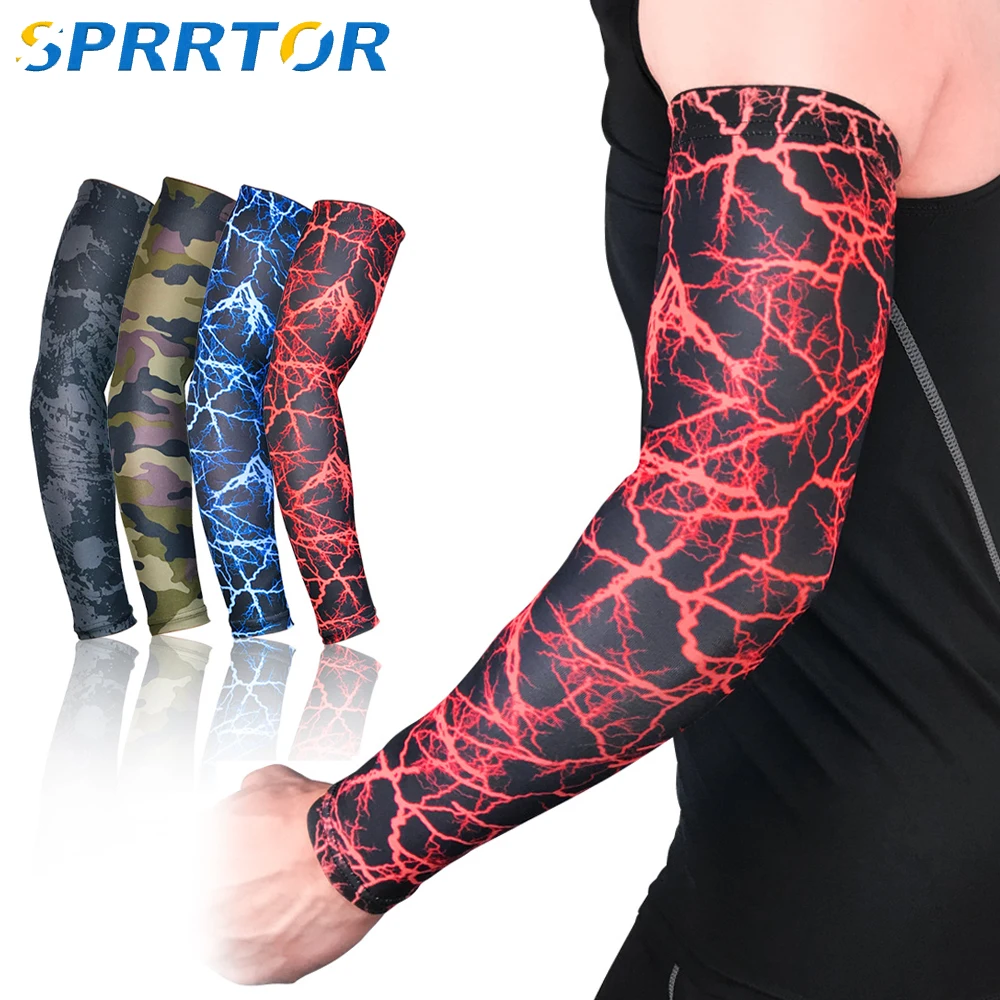 

1Pc UV Sun Protection Arm Sleeves Cooling Sports Sleeve Anti Slip Ice Silk Arm Warmers Arm Covers for Men Women