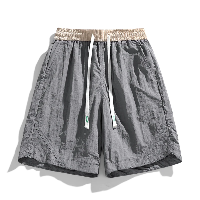 UETEEY Summer New Hot Shorts Men Casual Trend Korean Style Brand Drawstring Solid Color Fashion Running Outdoor Male Short Pants