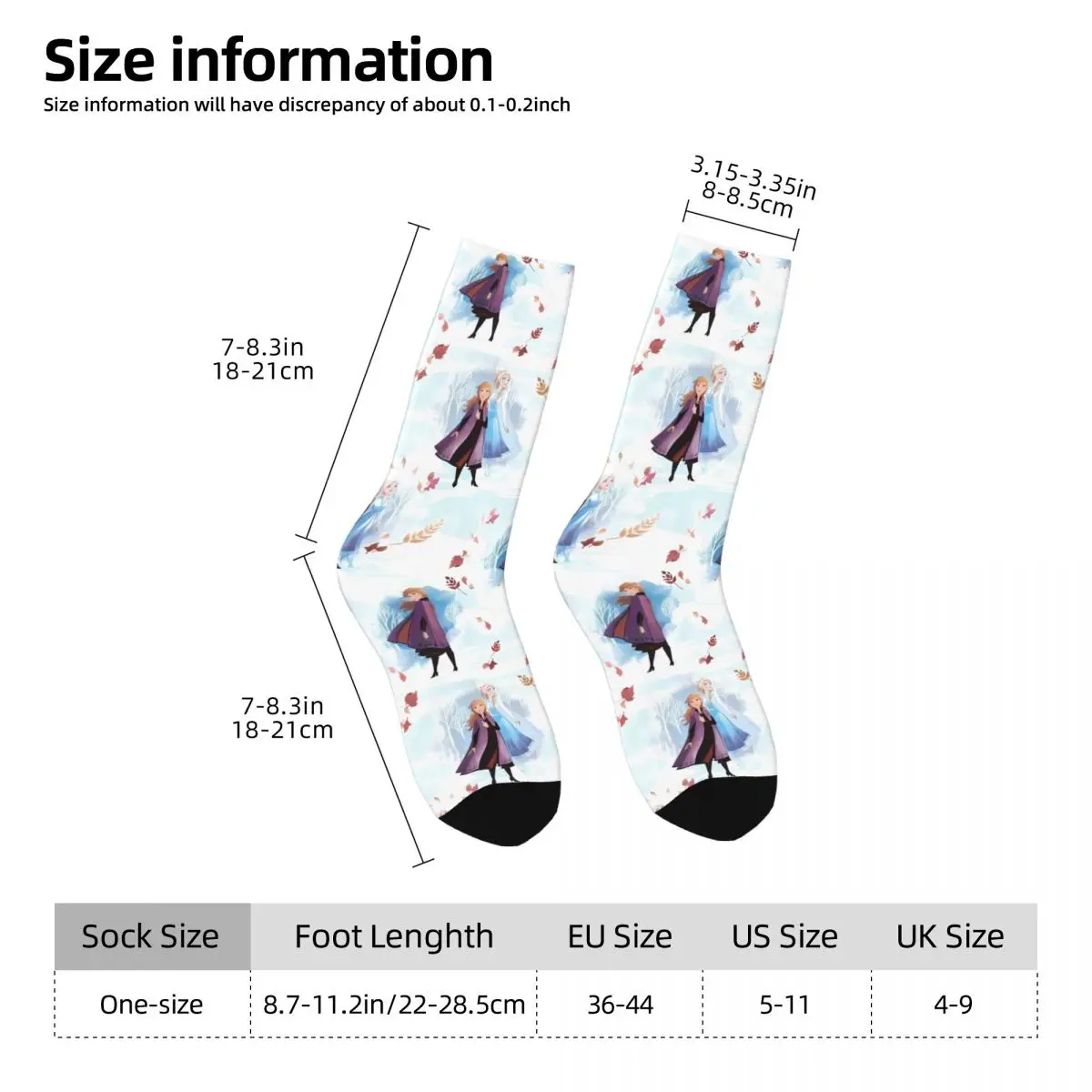 Frozen Elsa Sisters Medias Diseño Calcetines divertidos Calcetines antideslizantes de invierno Hombres Ciclismo Calcetines de alta calidad