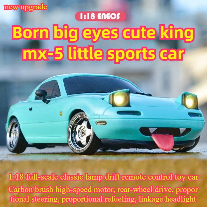 

Kawaii Toy Car Funny Gift-1:18 High-speed Rc Cars,Angel Eye Headlamp Rc Drift Car,Brush Motor Remote Control Car Model,Kids Toys
