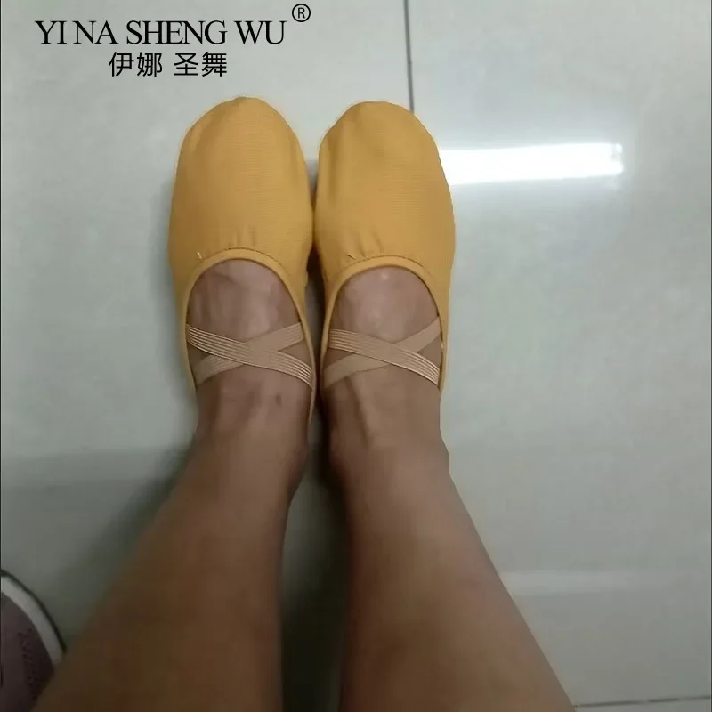 Qualidade profissional crianças chinelos de dança lona sola macia barriga yoga ginásio ballet sapatos meninas mulher homem bailarina para dar