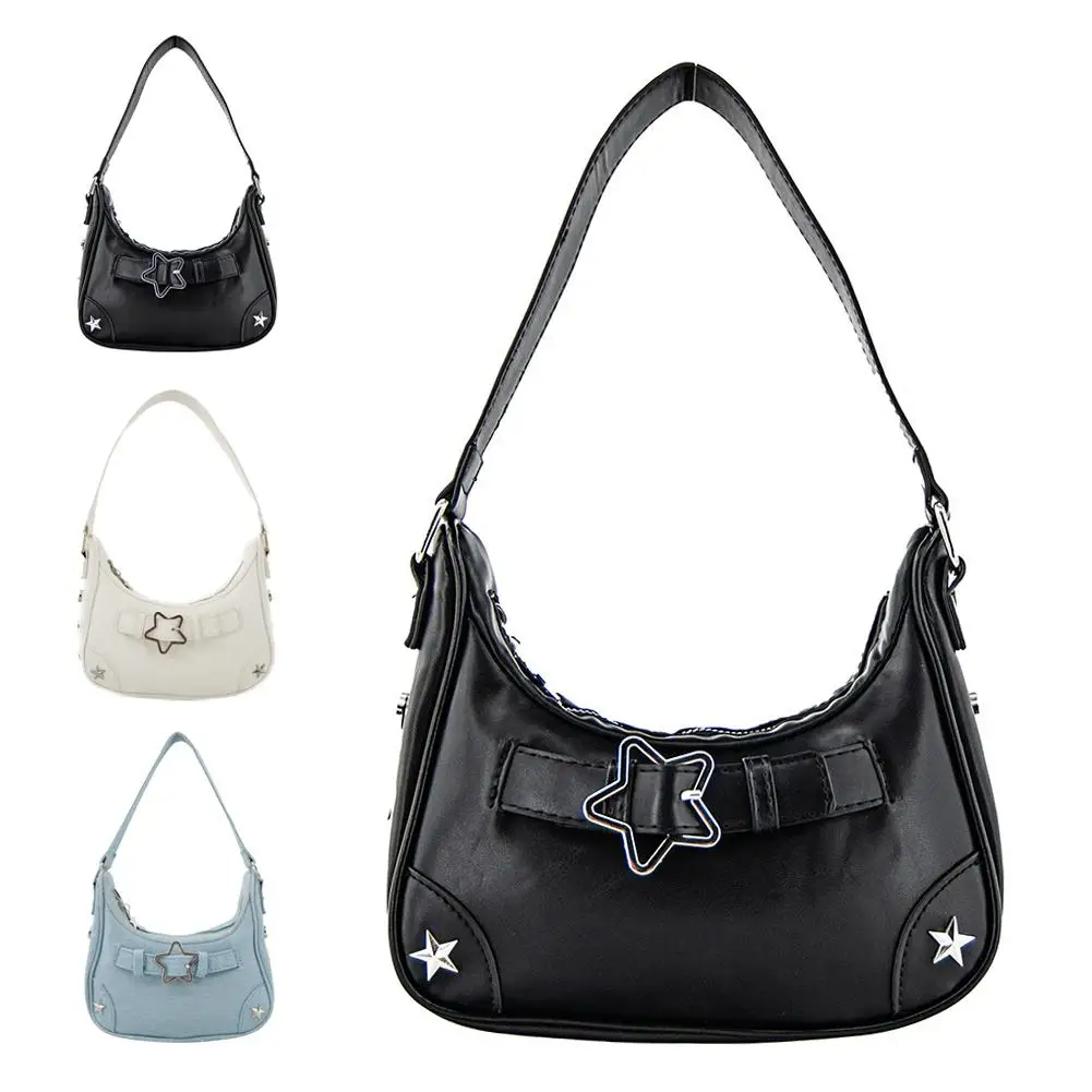 حقيبة يد ستار جيرل سوداء أنيقة جمالية عتيقة حقيبة كتف كروسبودي حقائب يد نسائية عصرية