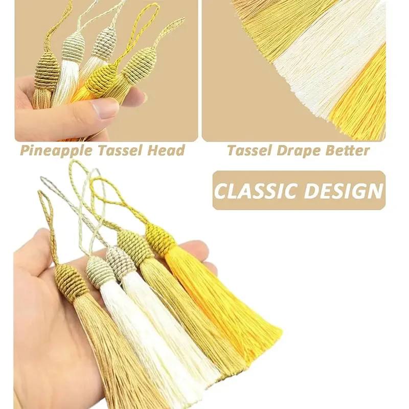 2/5/10/20Pcs 15cm Silky Floss Bookmark Tassels with Cord Loop Soft Chinese Knot Tassel for Jewelry Making DIY Craft Accessory