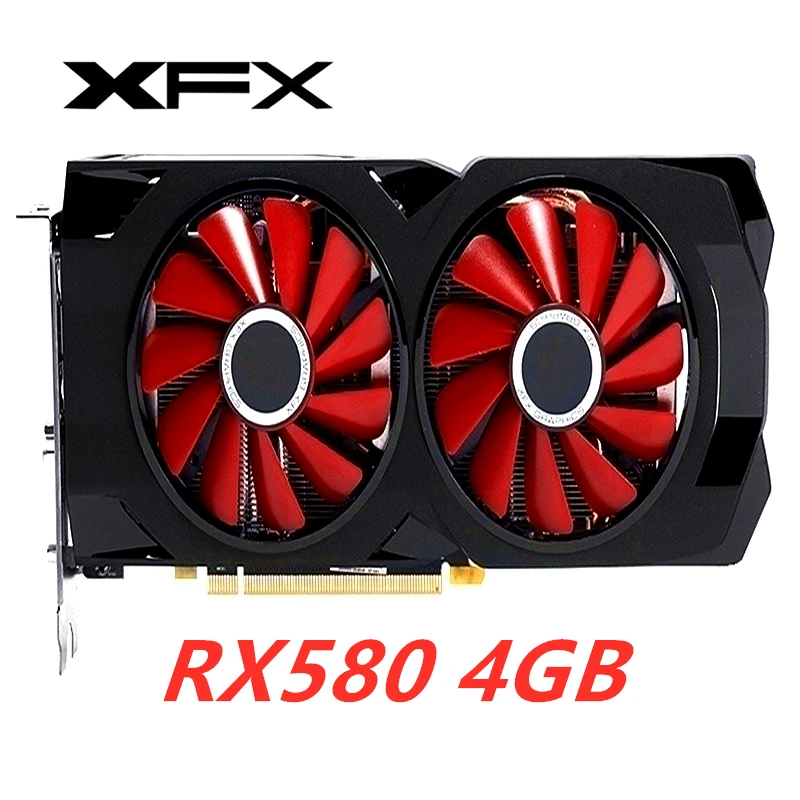 Used XFX RX 580 4GB  Graphics Screen Cards Desktop Computer ADM Desktop PC Computer Game Map 580 570   Not Mining Video Game