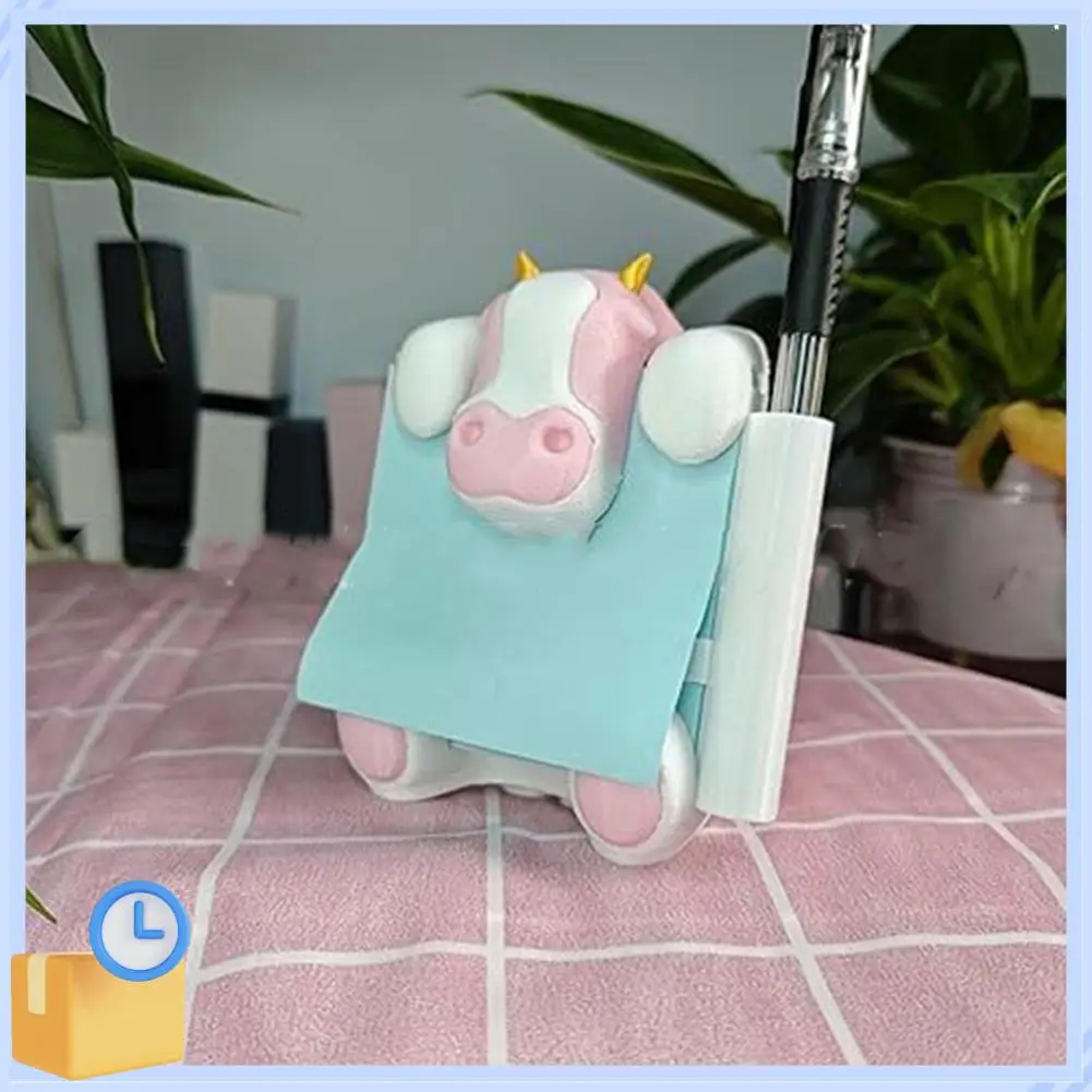 Popolare porta foglietti adesivi per mucca, dispenser per appunti pop-up con portapenne, dispenser per appunti per accessori da scrivania per ufficio domestico