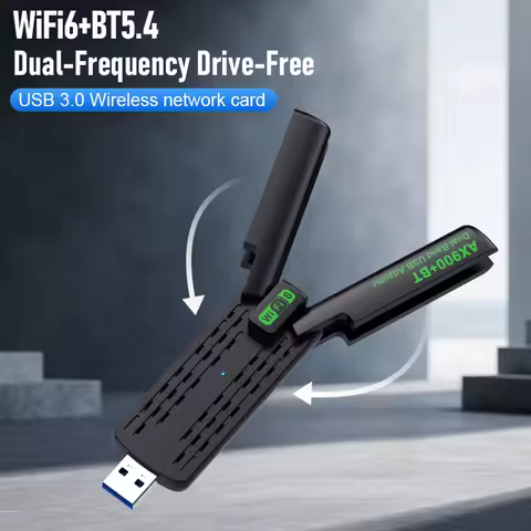 WiFi AX900 USB Adapter Wi-Fi Antenna Bluetooth 5.4 Wireless Network Card 2.4G/5GHz USB Dongle Recevier For PC/Laptop Driver Free