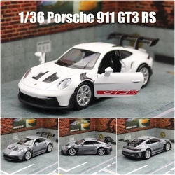 1/36 포르쉐 911 GT3 RS 장난감 자동차 모델, RMZ 시티 미니어처 레이싱 프리 휠, 풀백 다이캐스트 금속 컬렉션 선물