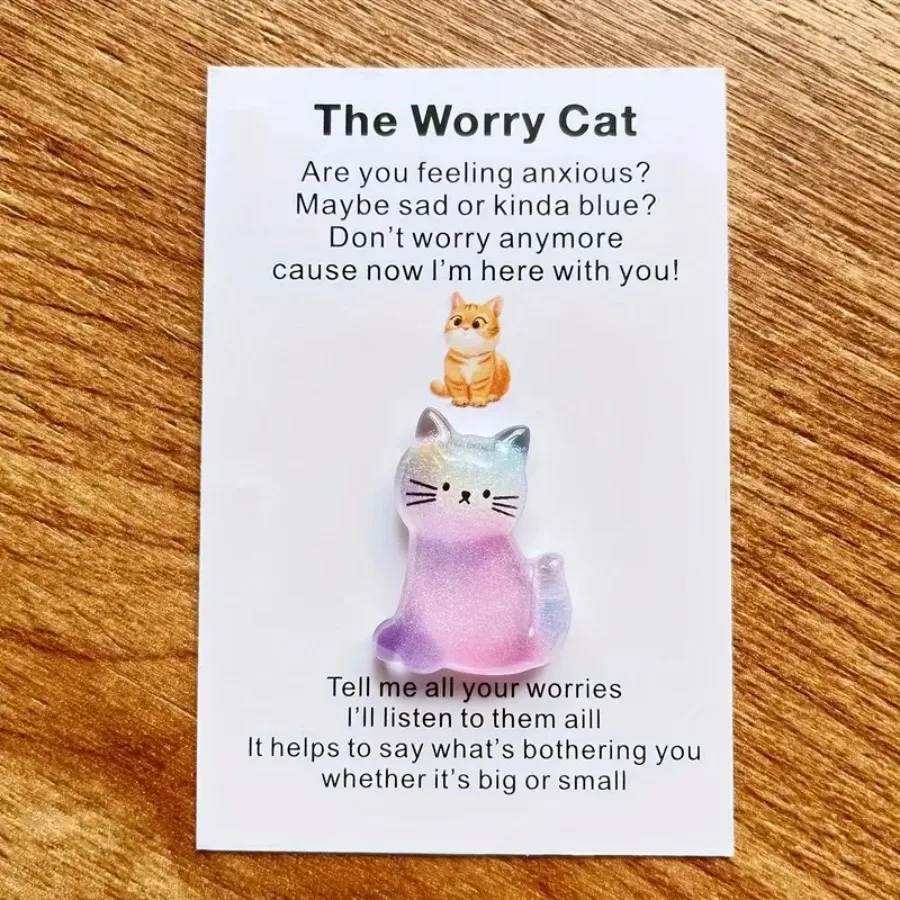 1pcs Inspirational Pocket Hug Card With Fun Emotional Support Cat - Perfect For Anyone In Need Of Encouragement | Ideal Gift For