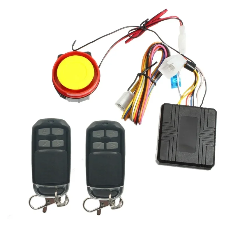 Motorbike Burglar Alarm Accessories With Pushable lid Remote Control + key 12V Motorcycle Theft Protection Remote Activation