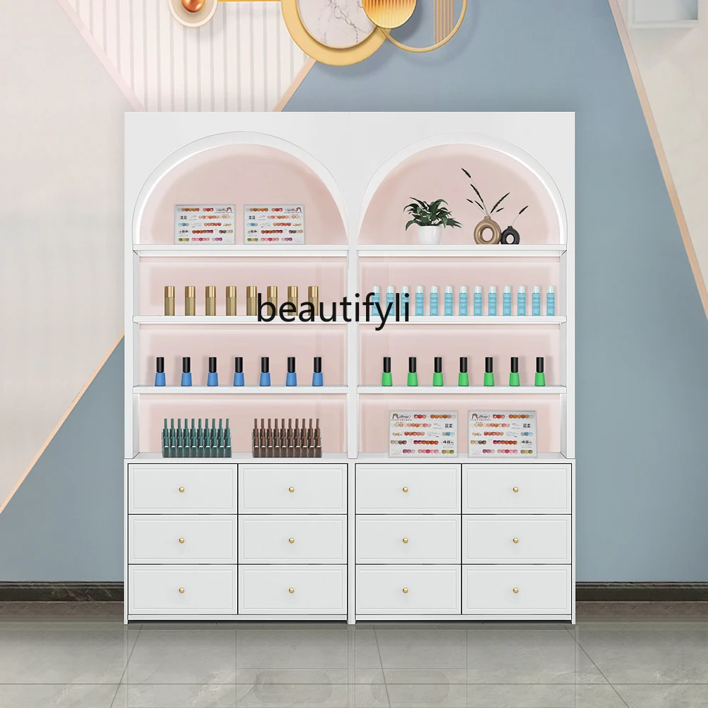 منتجات العناية بالبشرة في صالونات التجميل، خزانة عرض غراء طلاء الأظافر، رف عرض منتج الرف #4