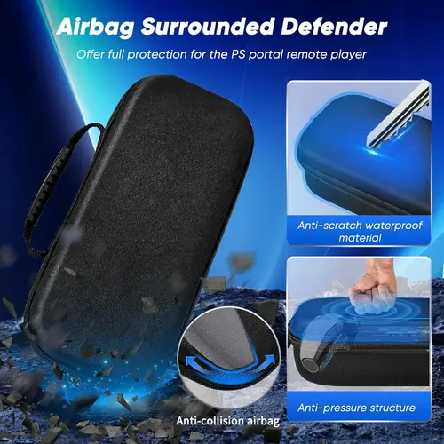 Imagen 2 del producto Estuche de transporte duro para PS Portal, juego de accesorios para Playstation Portal con estuche transparente, 2 protectores de pantalla de 4 pulgadas