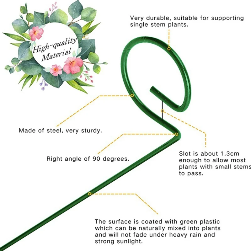 R1WA Plant Stake Plant Cage Support Rings Indoor Outdoor Fruit Vegetable Growth