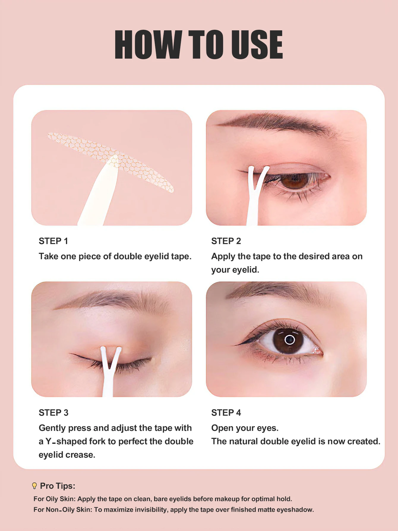 600Pcs Double Eyelid Tape Invisible Thin Roll Natural Makeup Tool Beginners with Free Applicator Professional Eye Lift Sticker view 4