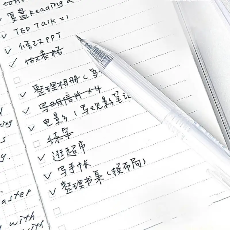 

5PCS Retractable Gel Pen for Writing Journaling Quick Drying Gel Inks Pen 0.5MM Tip Black Inks Office School Supplies