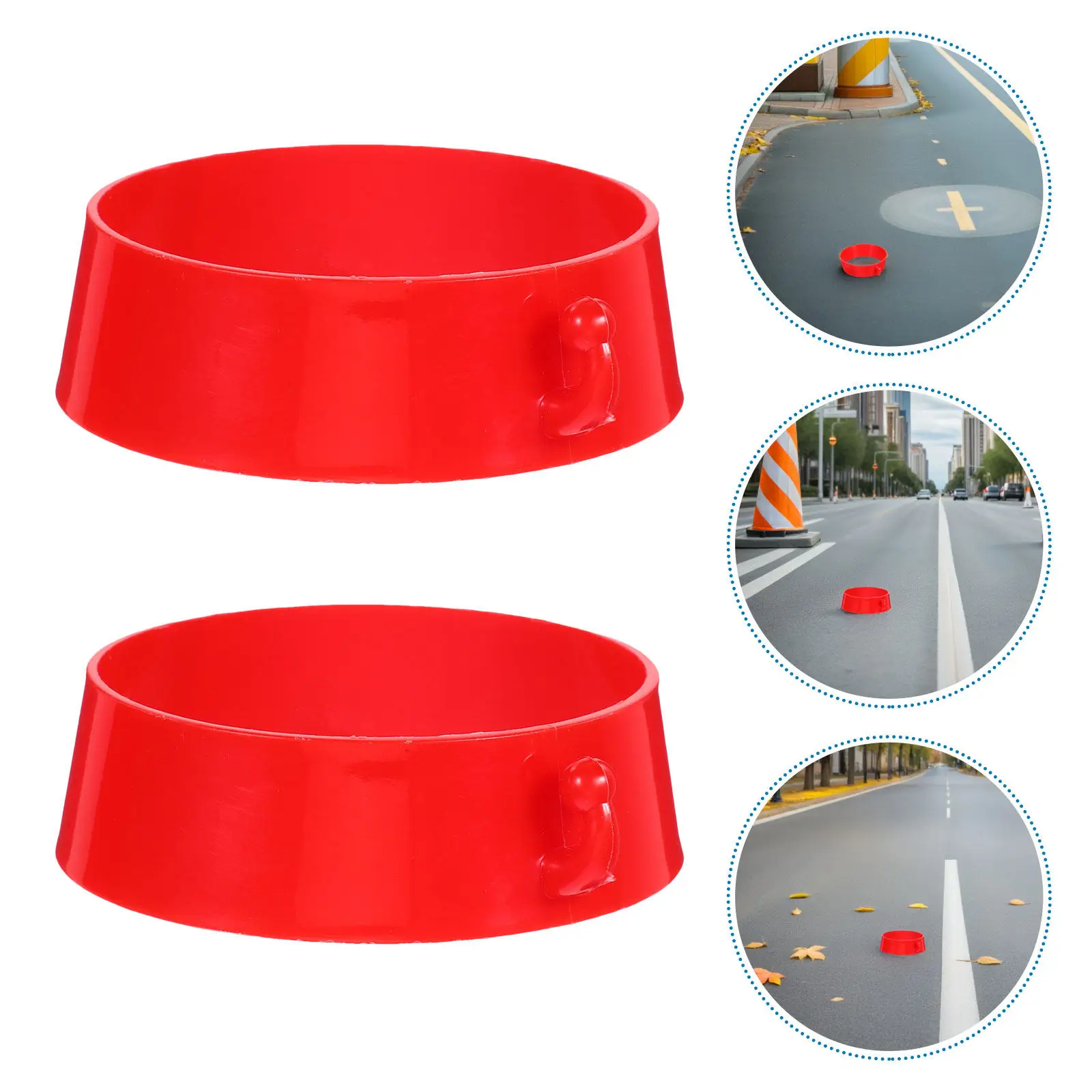 16Pcs Traffic Cone Chain Connector Plastic Barrier Ring Noise Reducing Safety Chain for Parking Lots Road Construction
