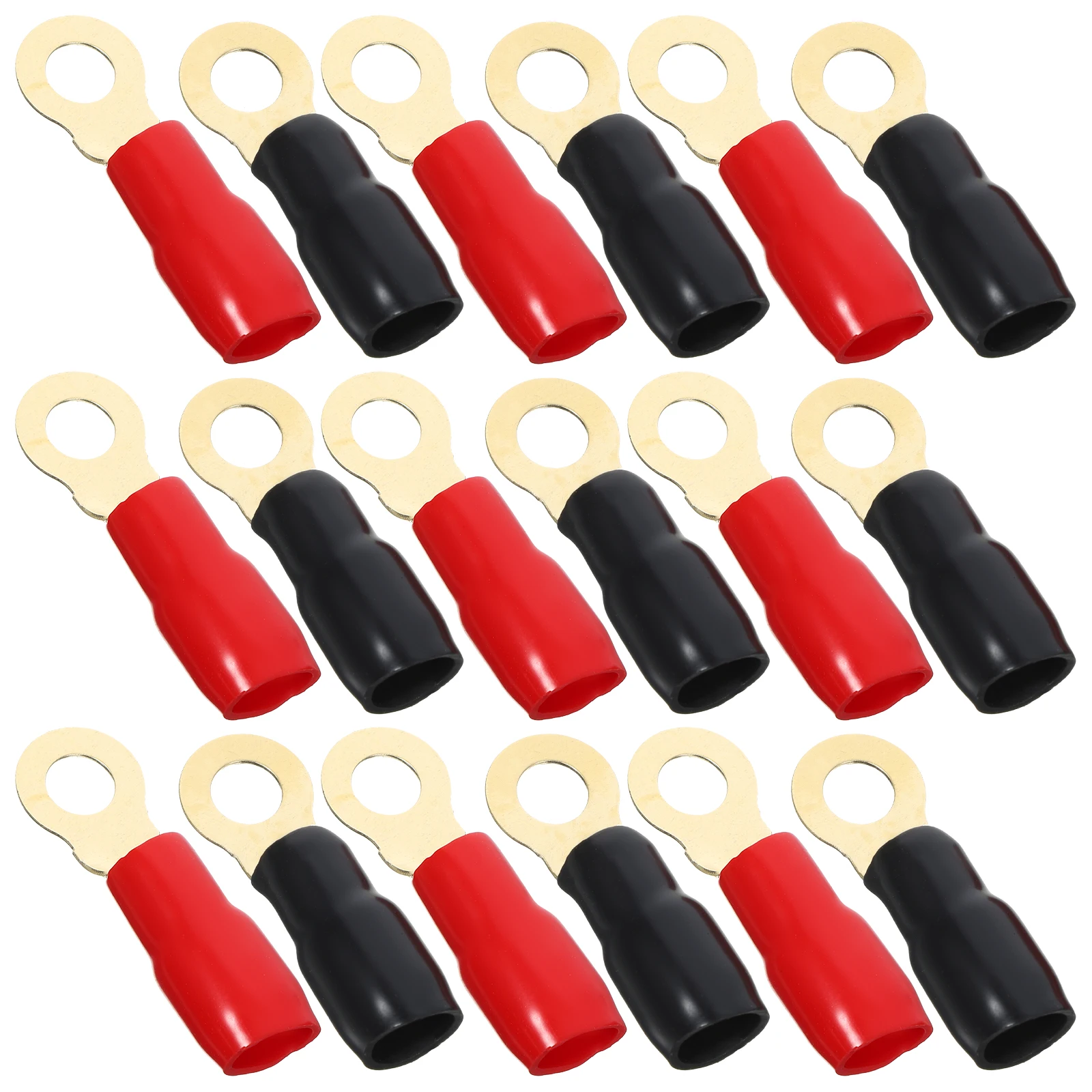 

20 Pairs 4AWG Terminal Connectors Heavy Duty Wire Lugs Cable Ends Ring Terminals Crimped Rubber Insulated Copper