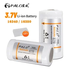 Batteria ricaricabile PALO 16340/16350 3.7v 800mAh 16340 batterie agli ioni di litio batteria CR123A per torcia a LED CR123 CR17345 cr123a