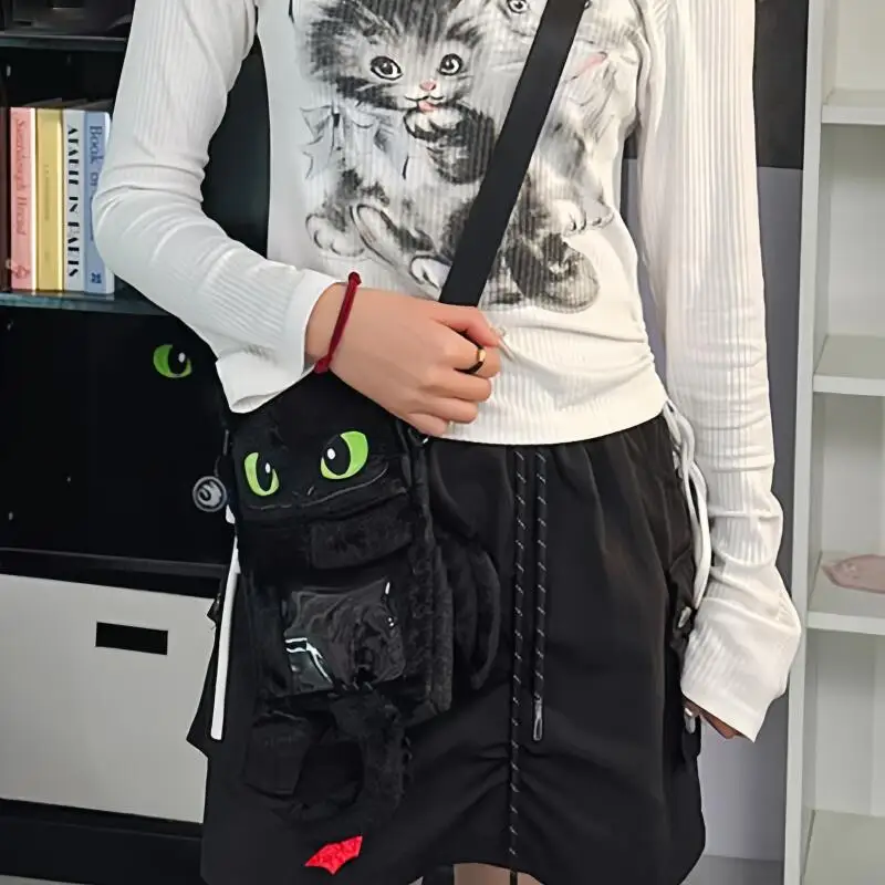 Potdemiel Toothless Mobile Bag Kawaii Mobile Storage Bag Travel Diagonal Cross Bag Couple Bag Children Birthday Gift view 3