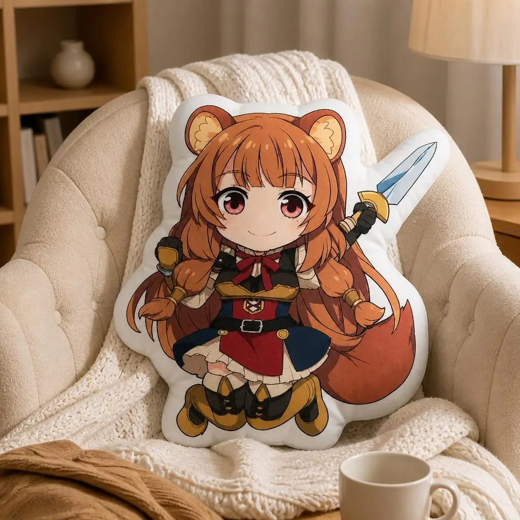 The Rising Of The Shield Hero Raphtalia Anime Plush Pillow Cushion Irregular Stuffed Throw Pillow Home Decor Gift Sofa Bed