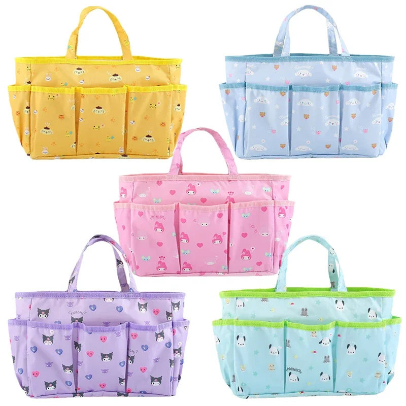 MINISO Sanrio Hello Kitty Melody Cinnamoroll Purin Dog Kuromi Pochacco Cartoon Handbag Portable Water Proof Storage Picnic Bag