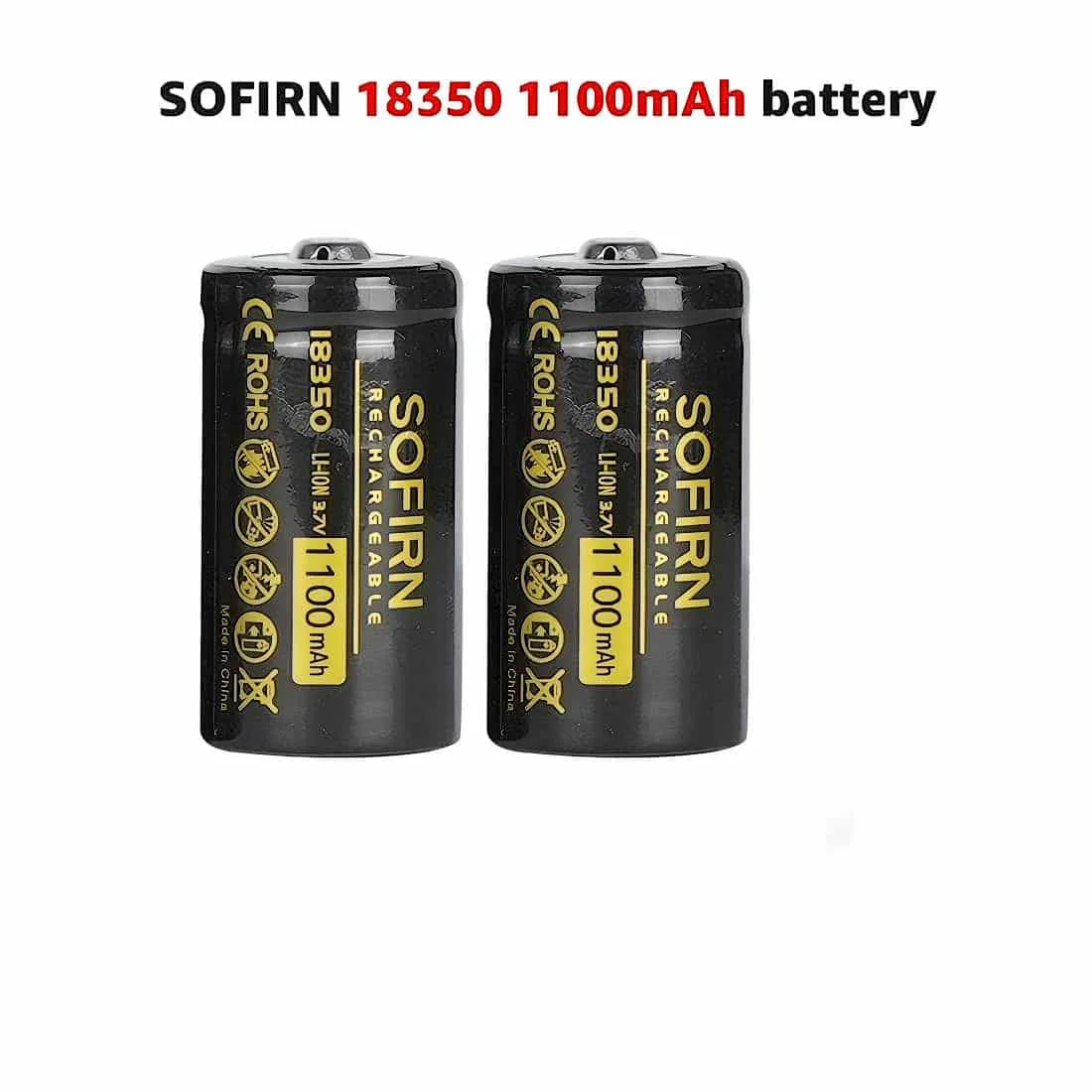 Sofirn 18350 Batteries Button Top 1100mAh Battery for Flashlight