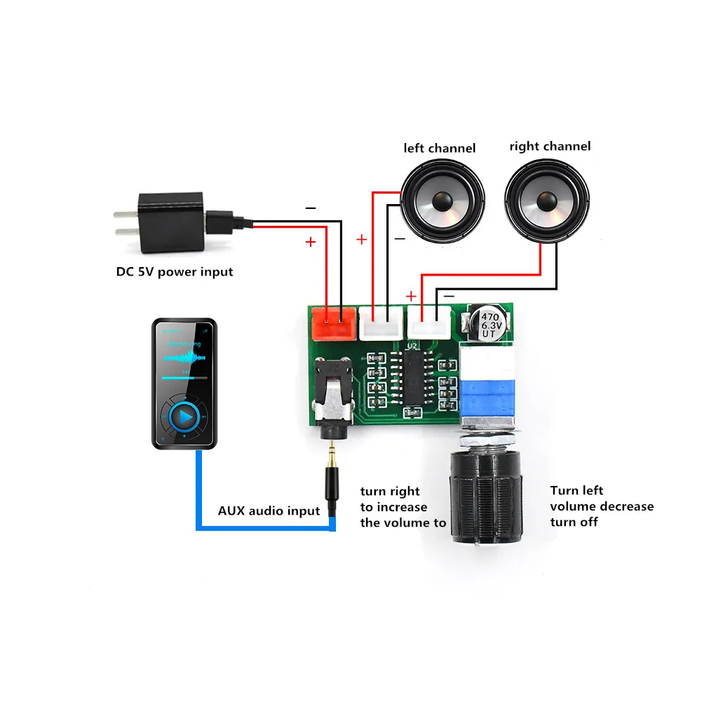 

PAM8403 2*3W 2.0 Channel AUX Mini Digital Dual Channel Audio Amplifier 5V Speaker USB Small Stereo Amp Amplifier Board