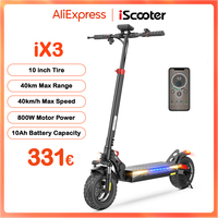 iScooter iX3 800W Powerful Electric Scooter 40KM Range 10inch Off Road Tire Electric Kick Scooter 10Ah 40KM/H Scooter for Adults