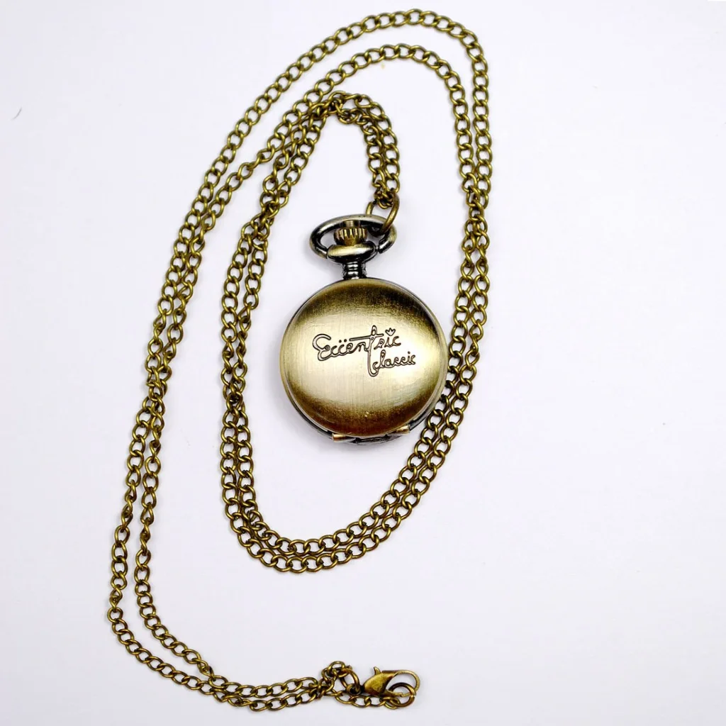 Vintage Cao Cấp Mặt Thạch Anh Đồng Hồ Bỏ Túi Cho Nam Nữ Hoa Khắc Ốp Lưng Fob Mặt Dây Chuyền "Đồng Hồ Cho Bộ Sưu Tập Quà Tặng