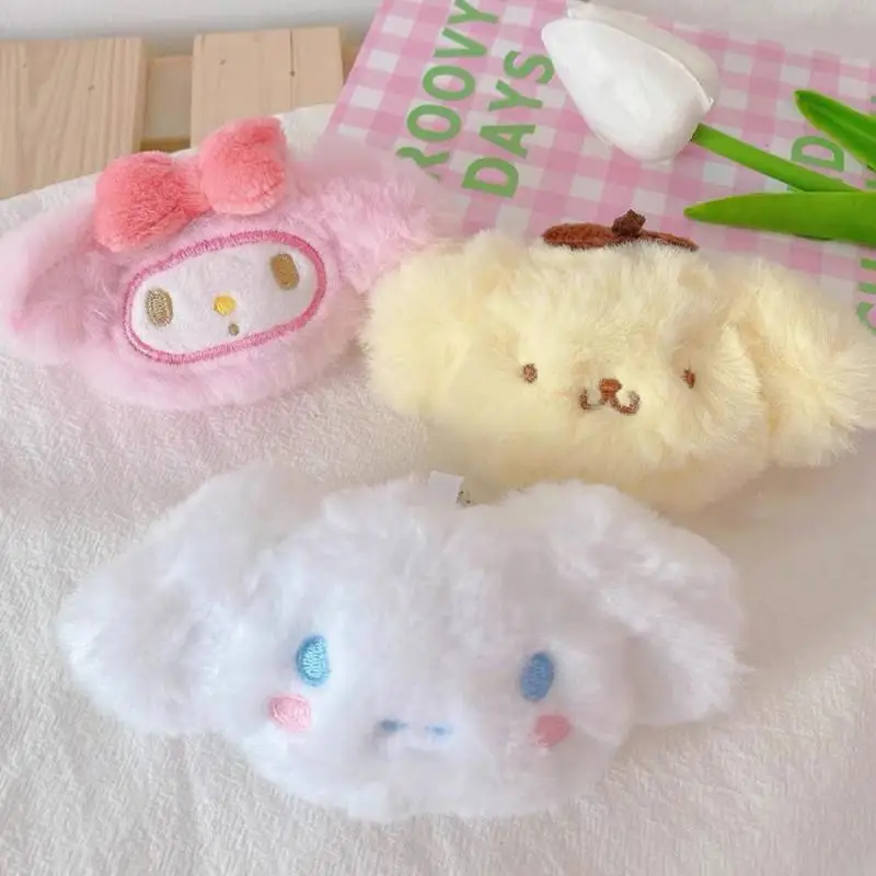 Sanrio chaveiro de pelúcia bolsa saco olá kitty boneca chaveiro anime mochila de pelúcia pingente melodia cinnamoroll bonito carteira brinquedo da menina